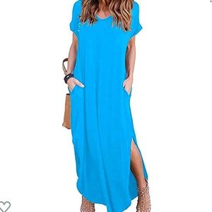 MINT GREEN Maxi Dress with Side Splits POCKETS 1x